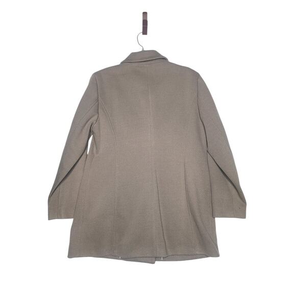 BCBGMAXAZRIA Womens Peak Lapel Double Breasted Coat Large Stone Taupe Classic - Picture 5 of 13